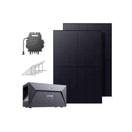 Anker SOLIX Balkonkraftwerk mit Speicher 820W PV, 1600Wh und Bodenhalterung - 0% MwSt. (gem. § 12 Abs. 3 UStG)*
