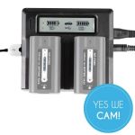 SHAPE NP-F Dual LCD Charger kompatibel mit Sony Akkus