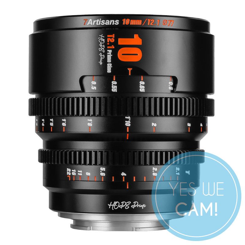 7Artisans Hope 10mm T2.1, schwarz für Sony E S35 Festbrennweite