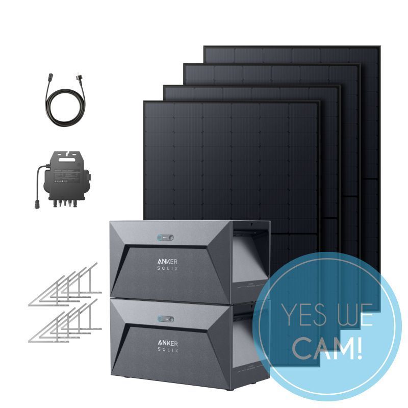 Anker SOLIX Solarbank Dual-System mit Bodenhalterungen 1780W, 3200Wh Umweltfreundlich