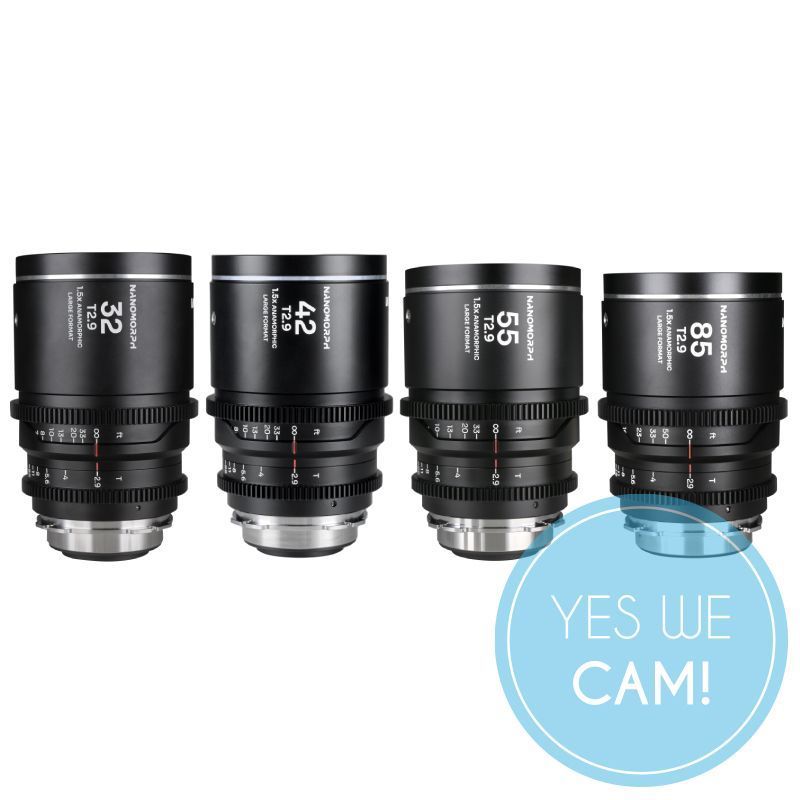 LAOWA Nanomorph LF Prime 4-Lens Bundle - 32mm, 42mm, 55mm, 85mm - Silver Arri PL Default + EF Anamorphotic